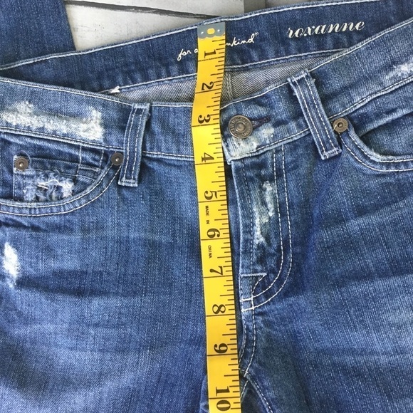 7 For All Mankind Low Rise Blue Packets Dark Blue Washed Women’s Denim - Picture 7 of 8